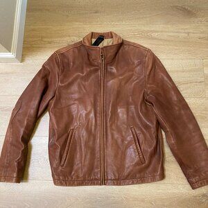 Mens leather bomber jacket